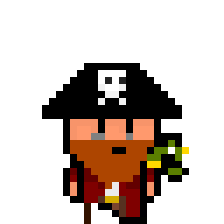 Animated Pirate Captain Liberated Pixel Cup